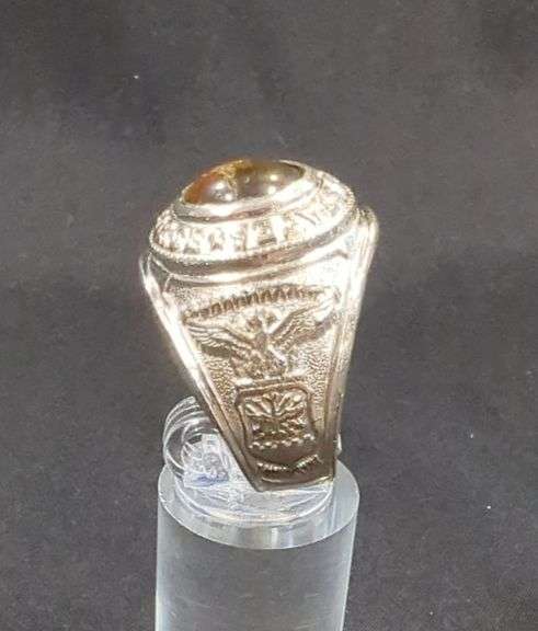Men's United States Air Force Sterling Silver Ring With Center Stone, Size 11.75