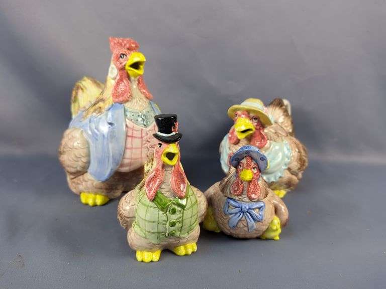 Schmid Ceramic Chicken Creamer and Sugar Sets