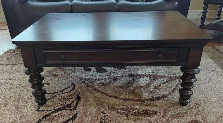 Wood Coffee Table with Drawer