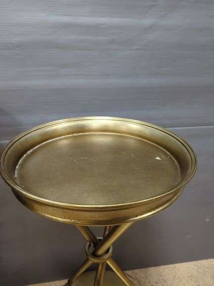 Home Meridian Metal Accent Table, 27" Tall x 17 1/2" Diameter And Heritage Home Metal Accent Table, 24" Tall x 15" Diameter