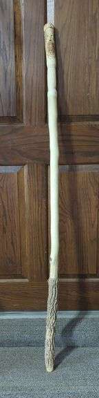 Hand Carved Double Headed Walking Stick - 63 Inches Tall