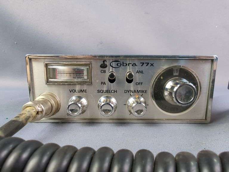 Cobra 77x CB/PA Radio, SN# 00232775, With Adjustable Volume, Squelch, And Dynamike, No Power Cord