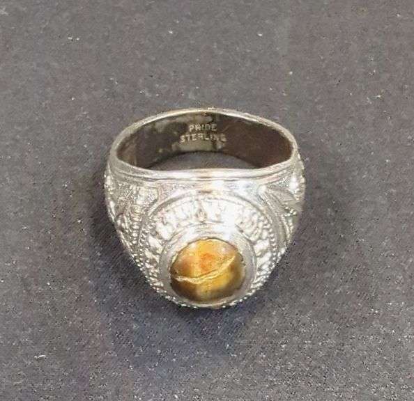 Men's United States Air Force Sterling Silver Ring With Center Stone, Size 11.75