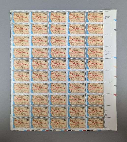 US Postage Stamps: Oregon Trail 29 Cent Sheets