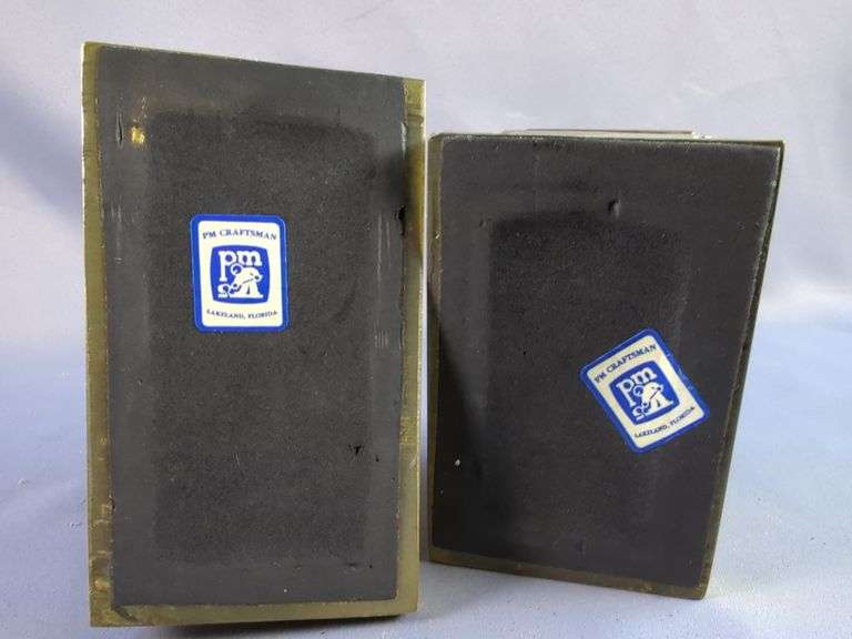 PM Craftsman Brass Train Engine & Caboose Bookends
