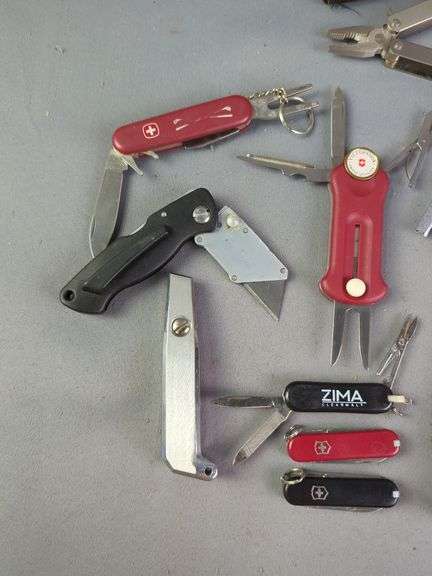 Pocket Knife And Multi Tool Collection, Brands Include Winchester, Alltrade, Victorinox, Wenger, And More, Total Qty 12