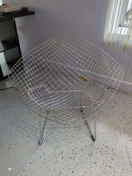 Chrome Frame Diamond Chairs with Cushions, Qty 3