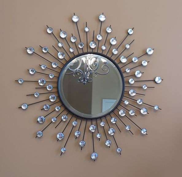 Starburst Wall Mirror with Gem Accents