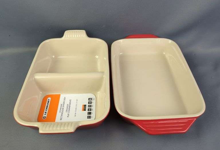Le Creuset Rectangular Stoneware Baking Dishes, Qty 2