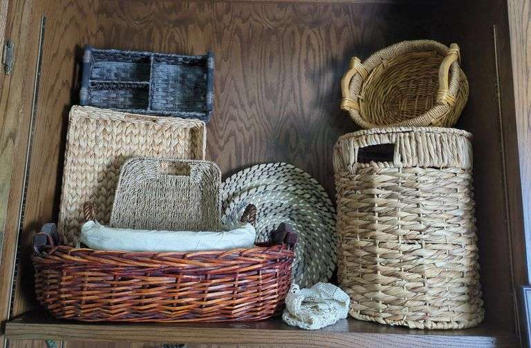 Decorative Woven Baskets, Qty 8