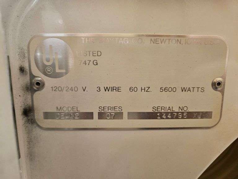 Maytag Heavy Duty Auto Dry Control Clothes Dryer Model DE412