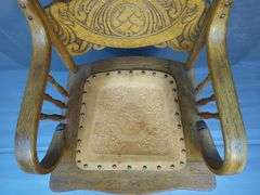 H.B. & W Co. Carved Wood Swivel Desk Chair