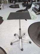 Jewell Adjustable Height Rolling Salon Table with Frosted Glass Top