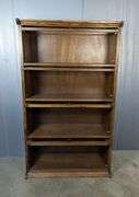 Four-Tier Wood Barrister Bookcase with Glass Fronts