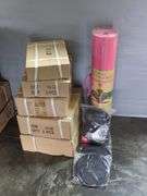 Gym Equipment Including Rubber Hexagon Dumbbell Sets, Resistance Bands, Sliders, And Yoga Mat