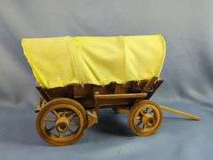 Handcrafted Wooden Covered Wagon and Stagecoach Models