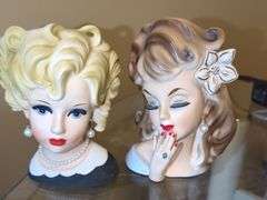 Inarco And Velco Lady Head Vases