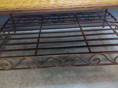 Woven Top Coffee Table with Metal Frame