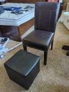Upholstered Dining Chair with Ottoman