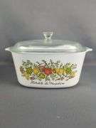 CorningWare Casserole Dish, Knife Set with Block, and Wooden Bowl