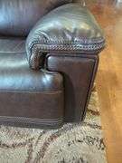 Leather Three-Seat Reclining Sofa with USB Ports