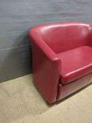 Red Faux Leather Loveseat Sofa