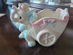 Ceramic Bunny Bank and Velco Elephant Planter
