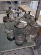 Salon Hair Dryer Attachments And Barbicide Disinfectant Jars