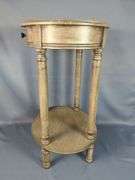 Side Table With Drawer And Bottom Shelf