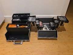 Eyelash Extension Supplies and Two Carrying Cases