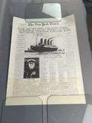 Titanic Sinks April 16, 1912 New York Times Newspaper Reprint