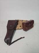 G&K 1917 US Embossed Leather Holster On Web Belt With Leather Pouch, And Web Belt With 1942 Dated Pouches, And More