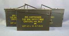 Metal Ammo Cans, Qty 3, 7" X 10" X 4"