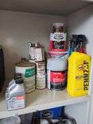 Assorted Motor Oils, Automotive Cleaners, and Coatings