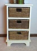 Entryway Table with Woven Basket Drawers