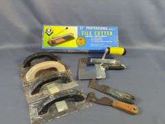 Tile Installation Tools: QEP 12" Tile Cutter, Trowels, and Scrapers