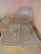 Decorative Cut Glassware Including Serving Bowls, Candy Dishes, Trays And More, Contents Of Shelf