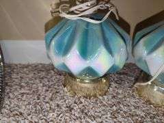 Iridescent Glass Lamps with Shade