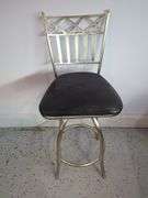Office Chair and Brushed Steel Swivel Stool