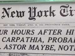 Titanic Sinks April 16, 1912 New York Times Newspaper Reprint
