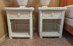 Wicker Nightstands, Qty 2