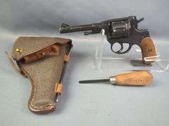 Russian/ CAI 1895 7.62x38R 7-Shot Revolver SN# 42986, Dated 1922, Screwdriver, Cleaning Rod, In Leather Holster