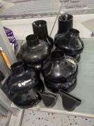 Salon Hair Dryer Attachments And Barbicide Disinfectant Jars