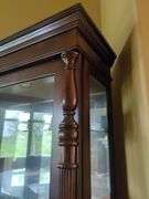 Lighted Display Cabinet with Glass Shelves And Sliding Door Front