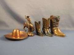 Collection Of Brass Cowboy Figurines