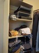 Men's Clothing Including Hats, Ties, Pants, Shirts, Magic Wire Whisk, Backpack And More, Contents Of Left Side Of Closet