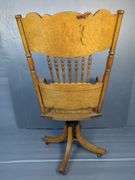 H.B. & W Co. Carved Wood Swivel Desk Chair