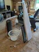 Household Items: Ironing Board, Lasko Heater, Gate, Picture, Laundry Basket & More