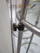 Circular Chrome and Glass Adjustable Height Tables, Qty 2