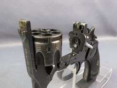 Webley & Scott Mark IV .38 cal Top Break 6-Shot Revolver SN# 46974, In Canvas Holster With Web Belt And Ammo Pouch
